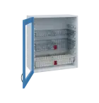 MBH - 65S horní skříňka boxová, 1-dveřová, prosklená, levá, 770x654x440, korpus bílý, dvířko pastelo